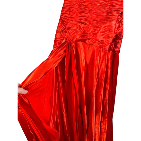 Blush Prom by Alexia Dress Size 8 Formal Prom Red Halter Satin High Slit Y2K New - Picture 6 of 16
